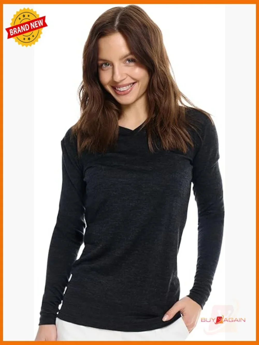 100% Merino Wool Base Layer Long Sleeve Thermal Top for Women